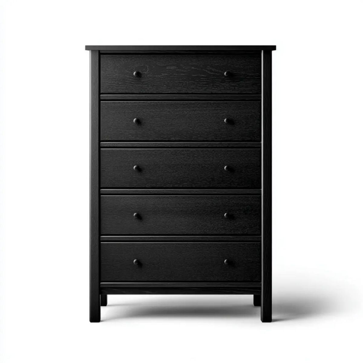 Czarna komoda MDF z 5 szufladami 80 × 40 × 120 cm