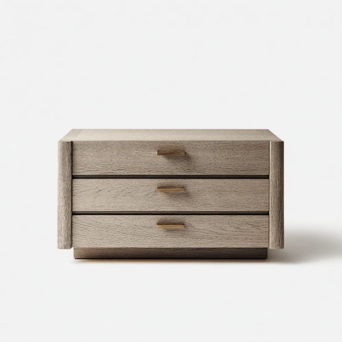 Komoda z 3 szufladami z płyty MDF, szarobrązowa, 90 × 40 × 70 cm