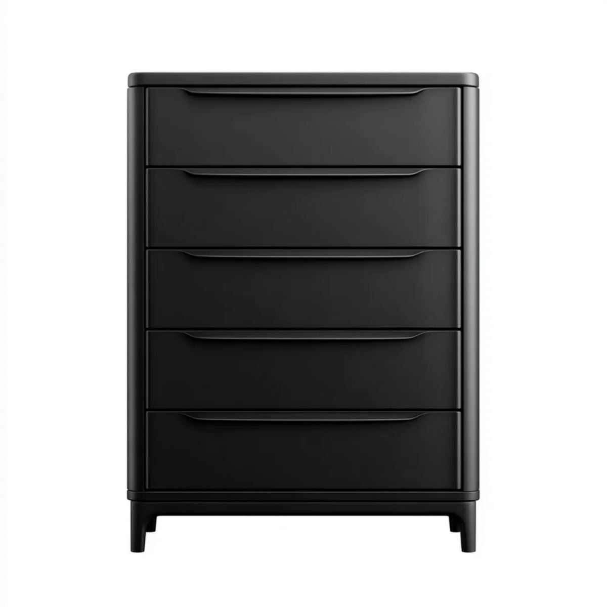 Czarna plastikowa komoda z 5 szufladami 47 x 37 x 102 cm