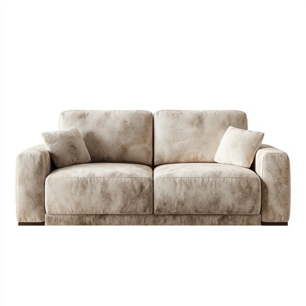 Sofa 2-osobowa beżowa z tapicerką poliestrową, 200 × 95 × 85 cm
