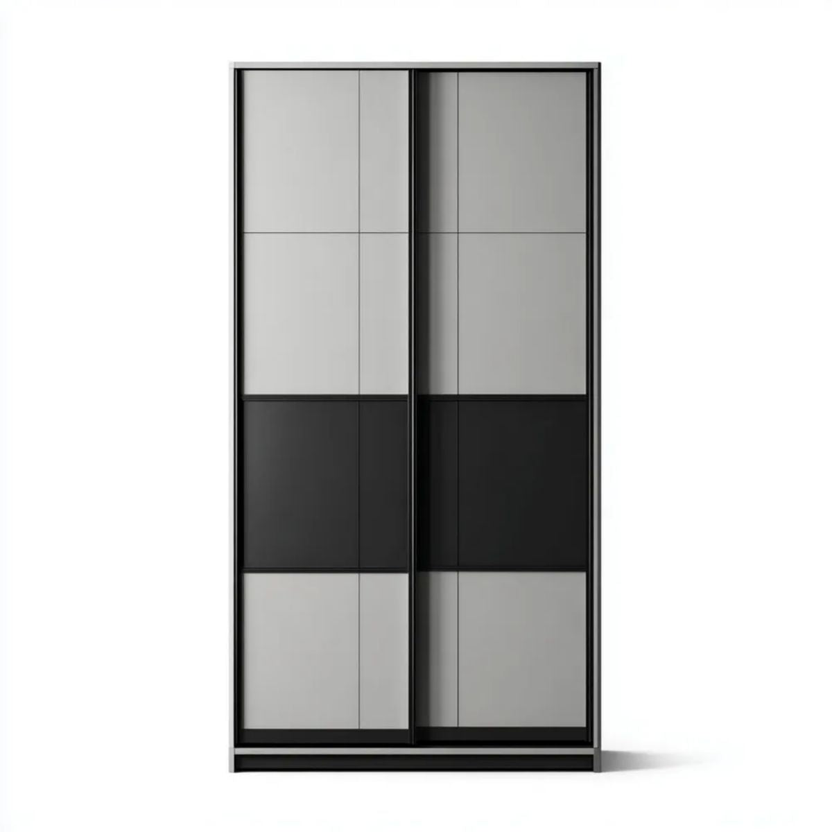 Szafa przesuwna z płyty laminowanej szaro-czarna 120 × 60 × 200 cm