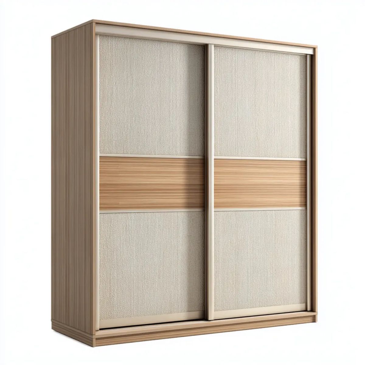 Szafa przesuwna z płyty MDF Beżowa/Dąb Sonoma 120 × 60 × 200 cm