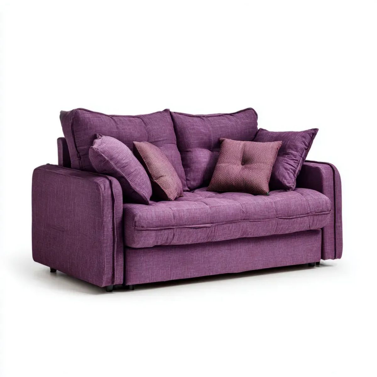 Fioletowa sofa dwuosobowa z tapicerką poliestrową, 180 × 95 × 90 cm