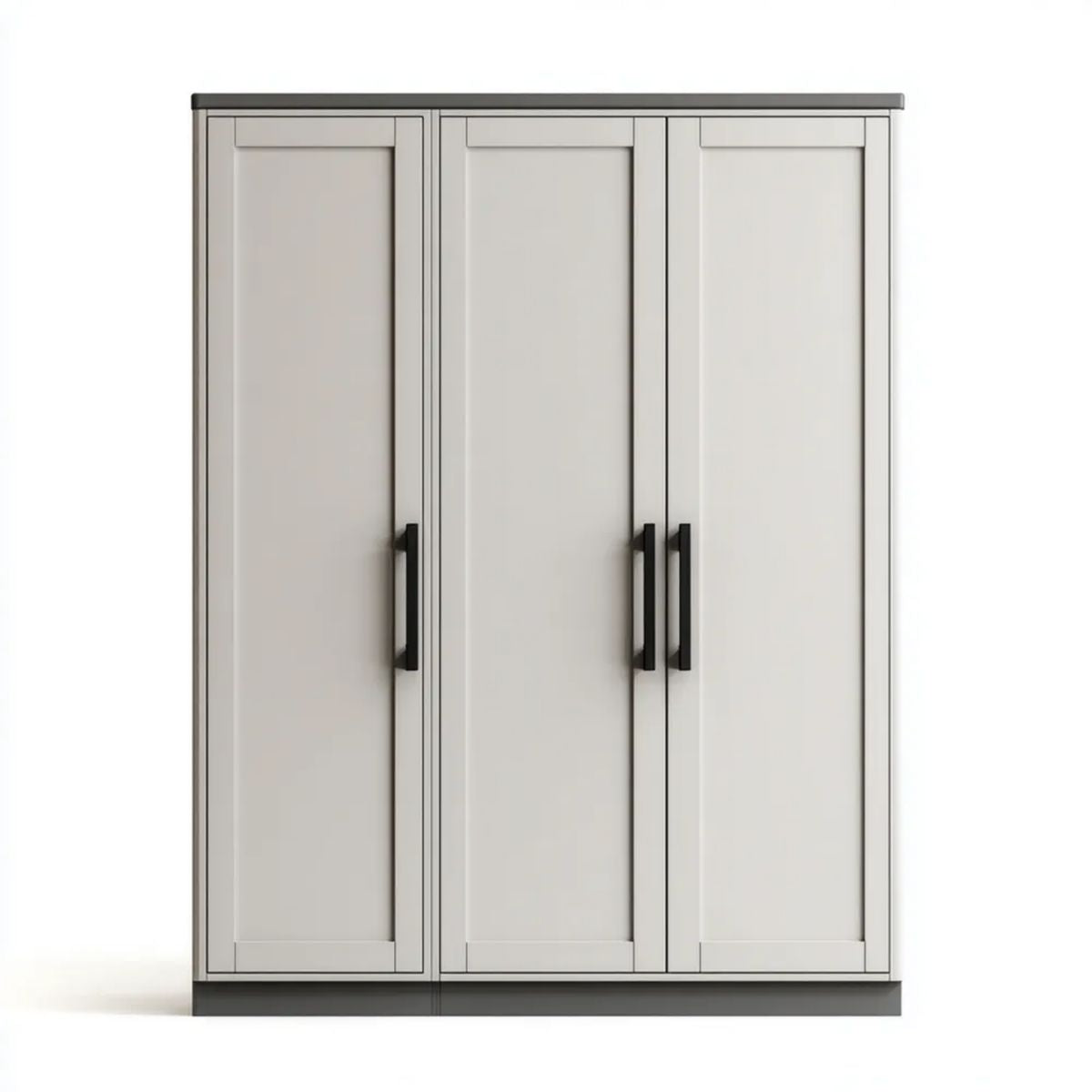 Szafa trzydrzwiowa szara z płyty MDF 150 x 60 x 200 cm