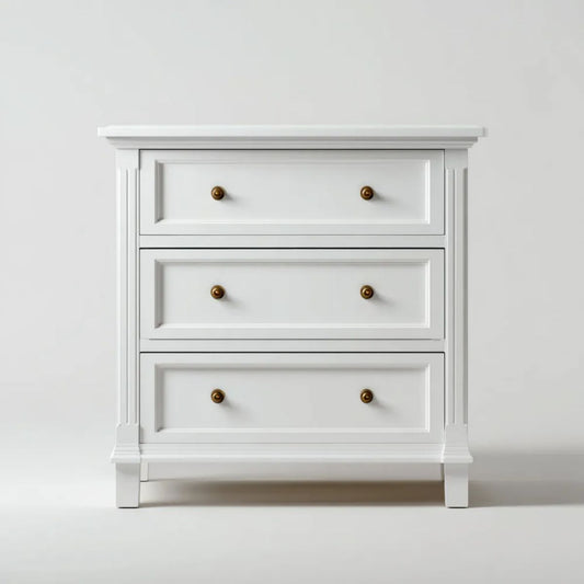 Biała komoda z 3 szufladami z płyty MDF 80 x 40 x 90 cm