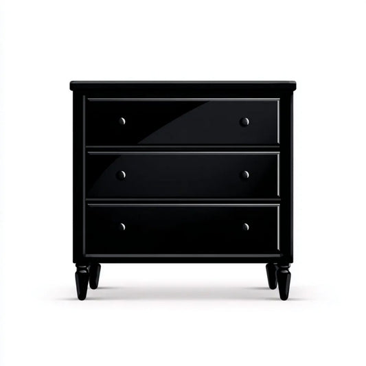 Czarna komoda MDF z 3 szufladami 80 x 40 x 85 cm