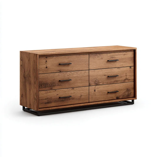 Komoda z 6 szufladami dąb artisan z płyty laminowanej 160 × 45 × 85 cm