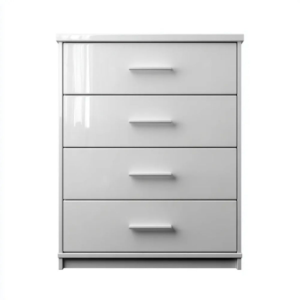 Biała komoda z 4 szufladami z lakierowanej płyty MDF, 80 × 40 × 100 cm