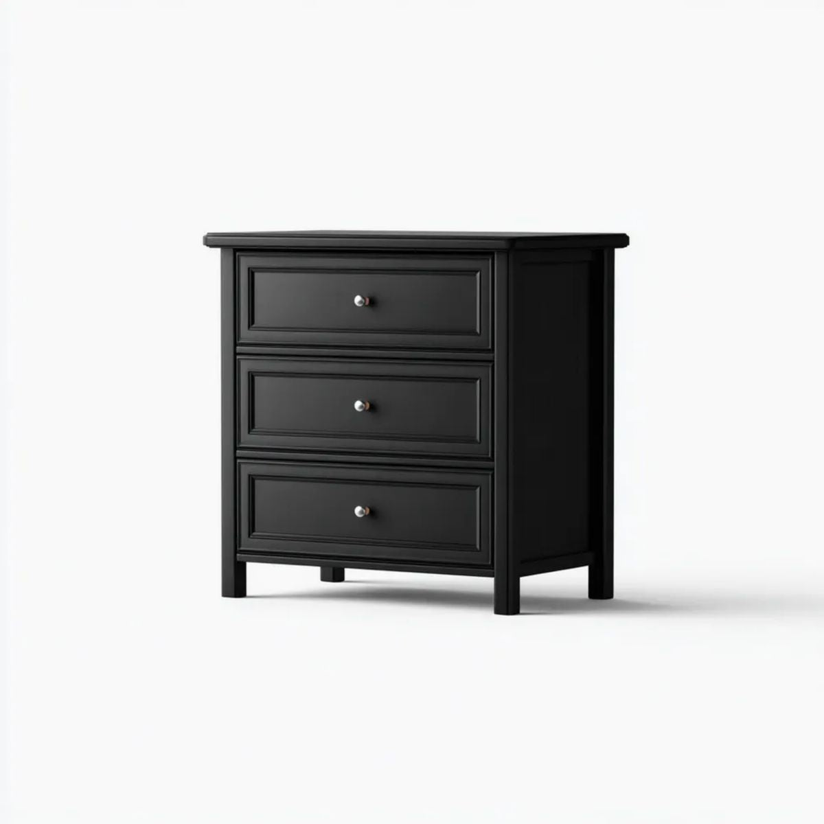 Czarna komoda MDF z 3 szufladami 80 x 40 x 90 cm