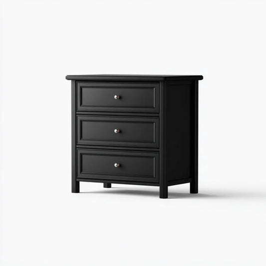 Czarna komoda MDF z 3 szufladami 80 x 40 x 90 cm