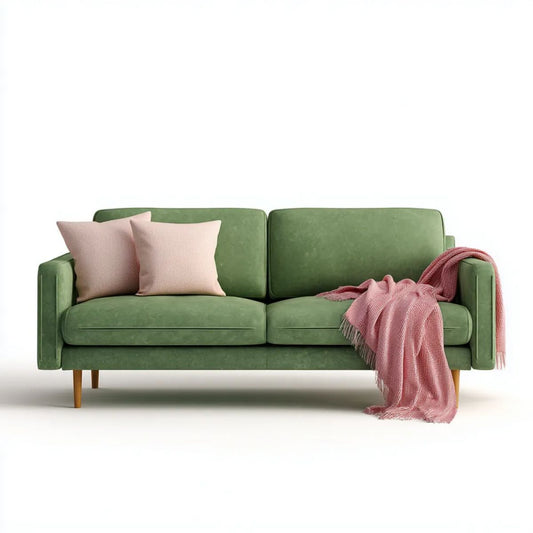 Zielona dwuosobowa sofa z weluru poliestrowego 200 x 90 x 85 cm