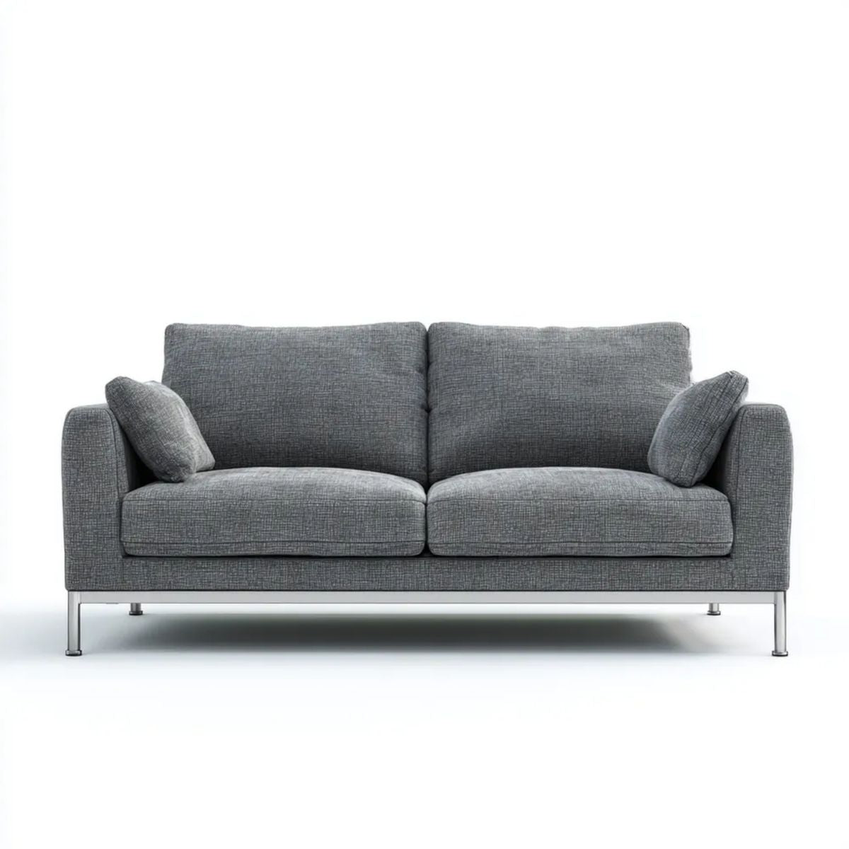 Szara sofa dwuosobowa z tapicerką poliestrową 160 x 85 x 82 cm