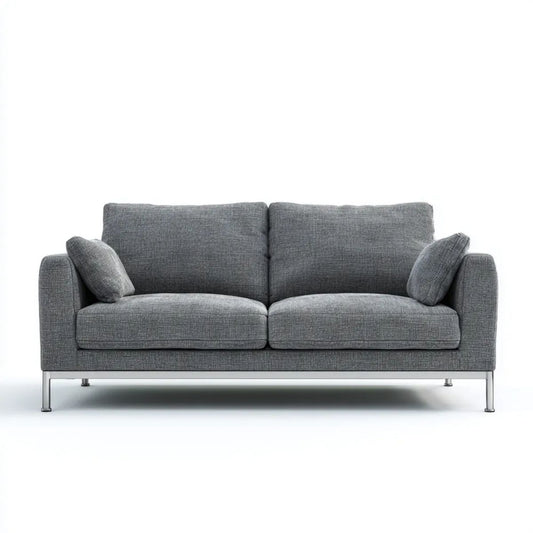 Szara sofa dwuosobowa z tapicerką poliestrową 160 x 85 x 82 cm