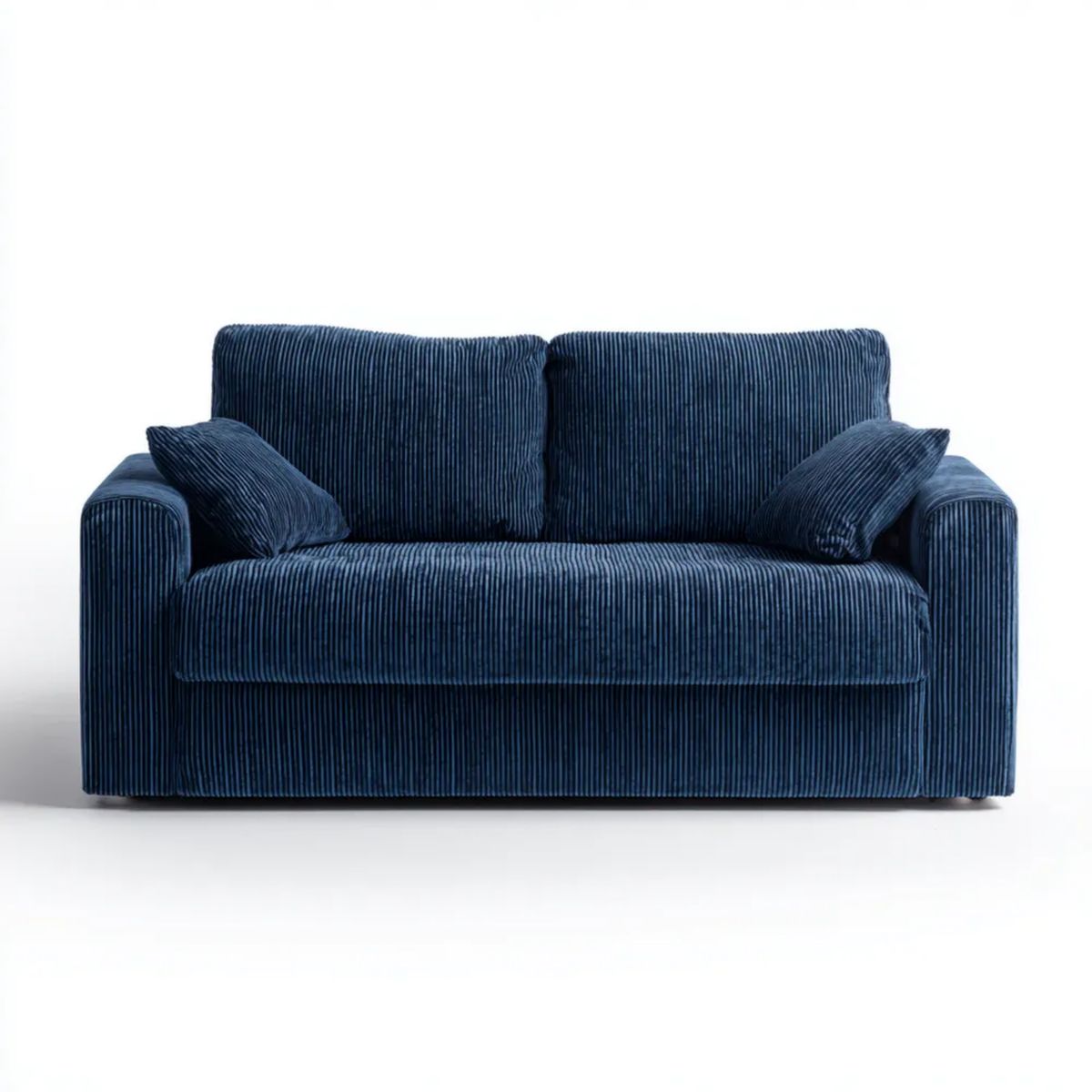 Dwuosobowa sofa ze sztruksu, granatowa, 140 x 85 x 85 cm