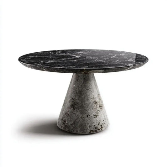 Okrągły stół do jadalni z marmuru czarny/szary Ø120 × 75 cm