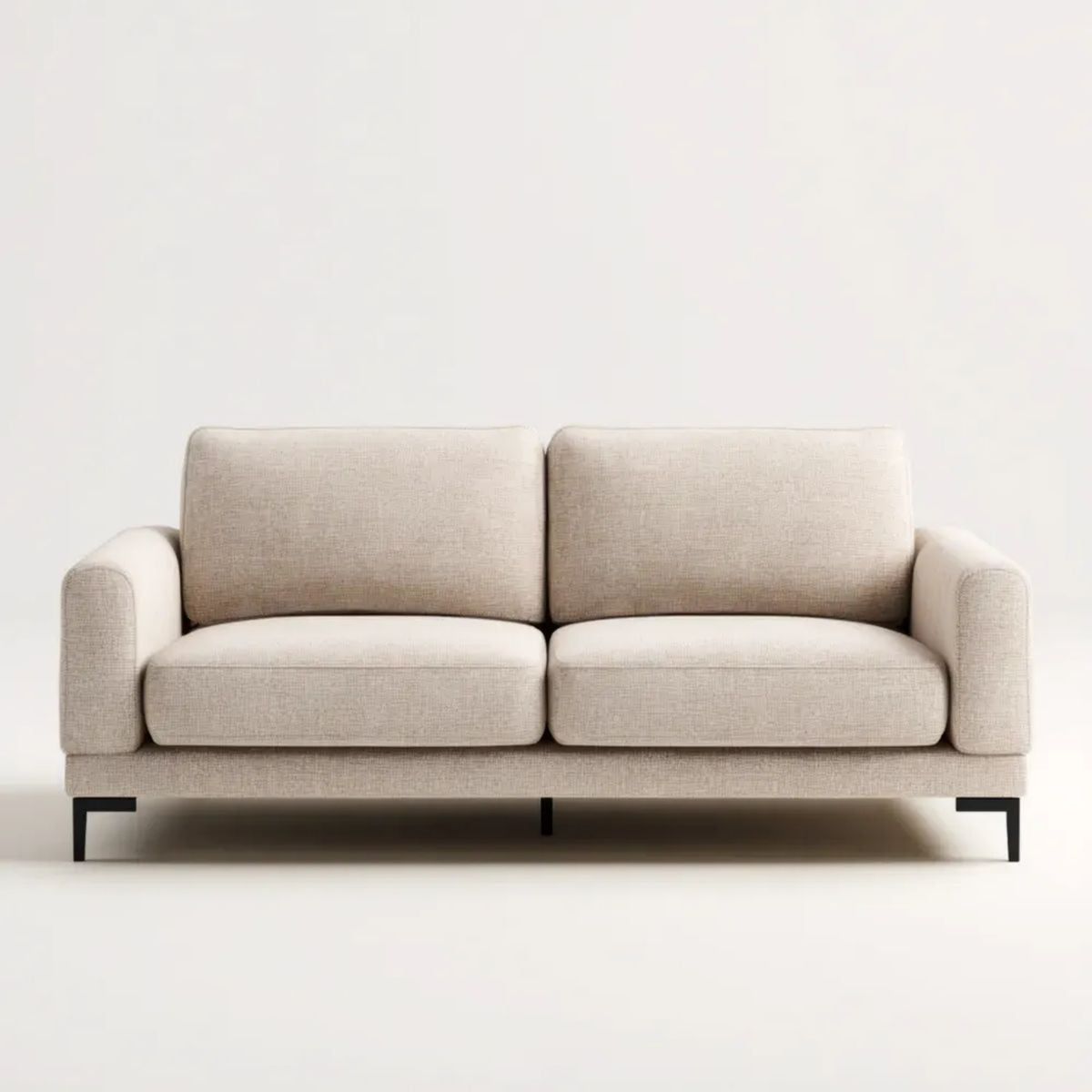 Sofa 2-osobowa beżowa z tapicerką poliestrową 180 x 85 x 82 cm